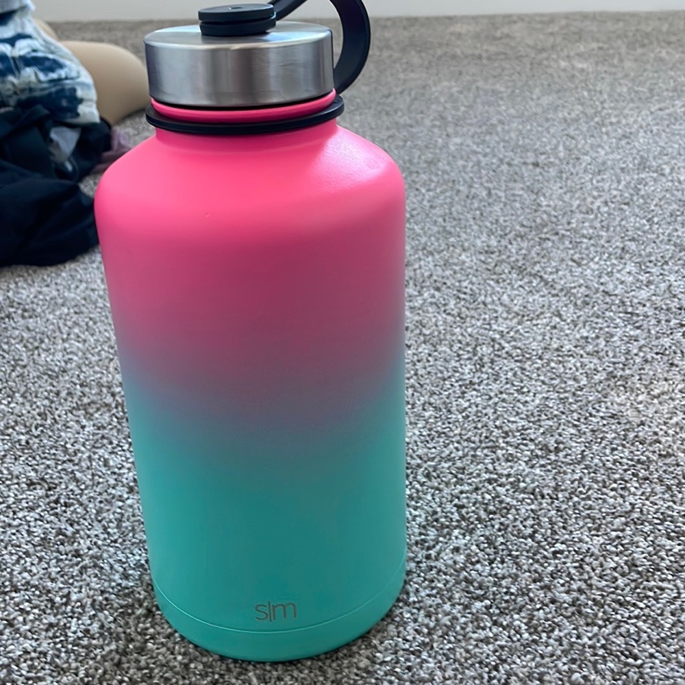 Gallon water bottle teal and hot pink color